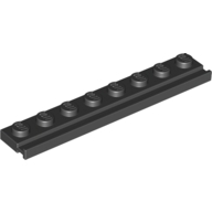 Lego destička 1x8 s drážkou, černá (451026, 4286009)